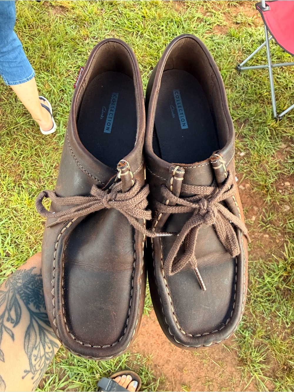 Men's Brown Lace-Up Casual Moc Toe Shoes